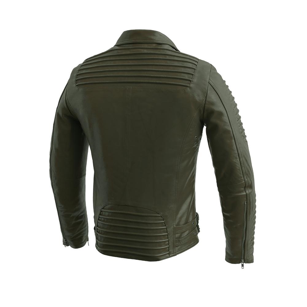 Brooklyn - Men's Fashion Lambskin Leather Jacket (Army Green) Men's Fashion Leather Jacket Best Leather Ny