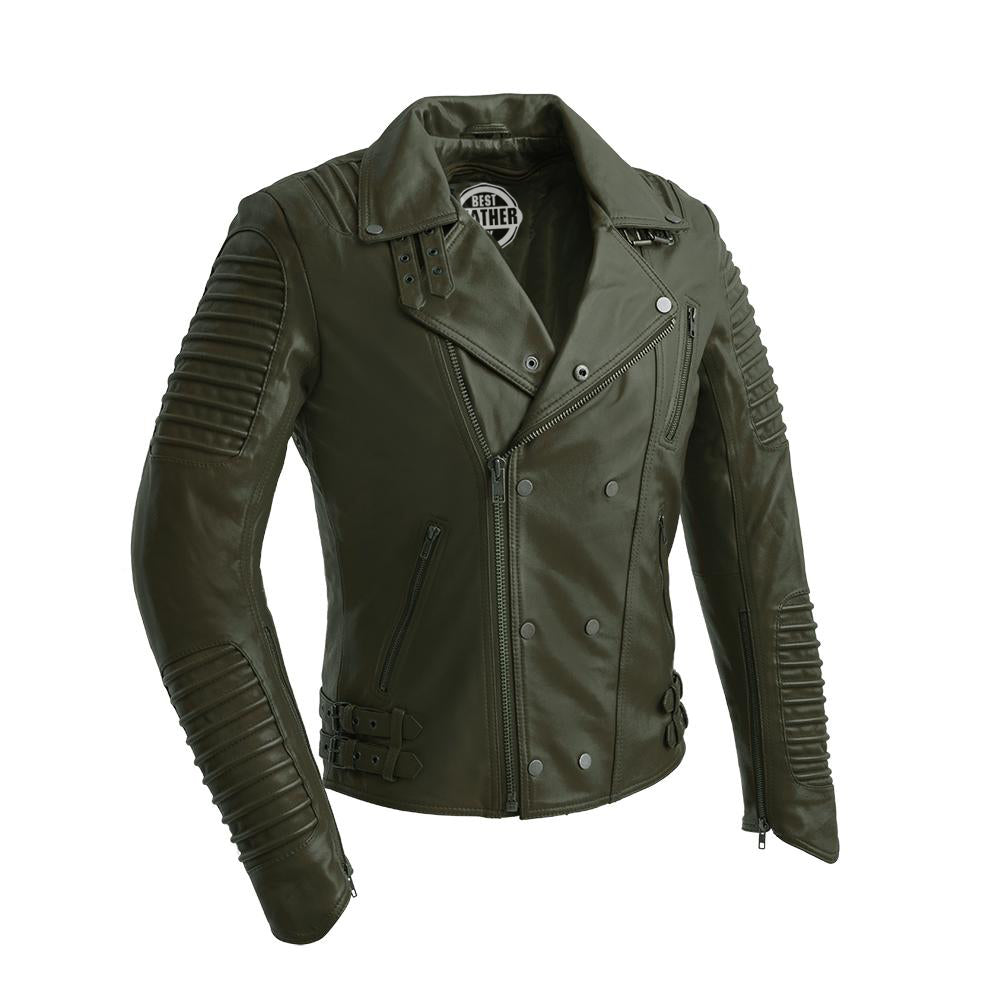 Brooklyn - Men's Fashion Lambskin Leather Jacket (Army Green) Men's Fashion Leather Jacket Best Leather Ny Army Green S