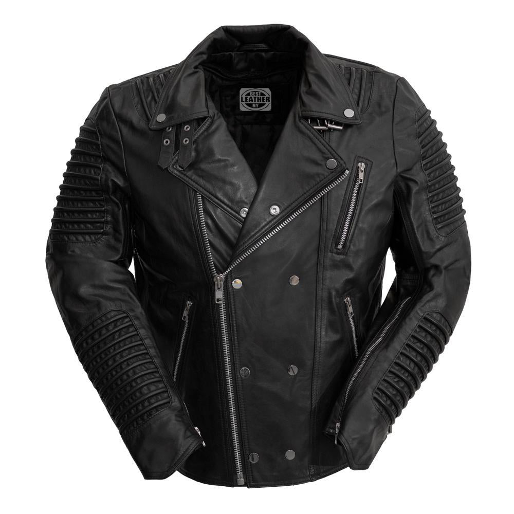 Brooklyn - Men's Fashion Lambskin Leather Jacket (Black)