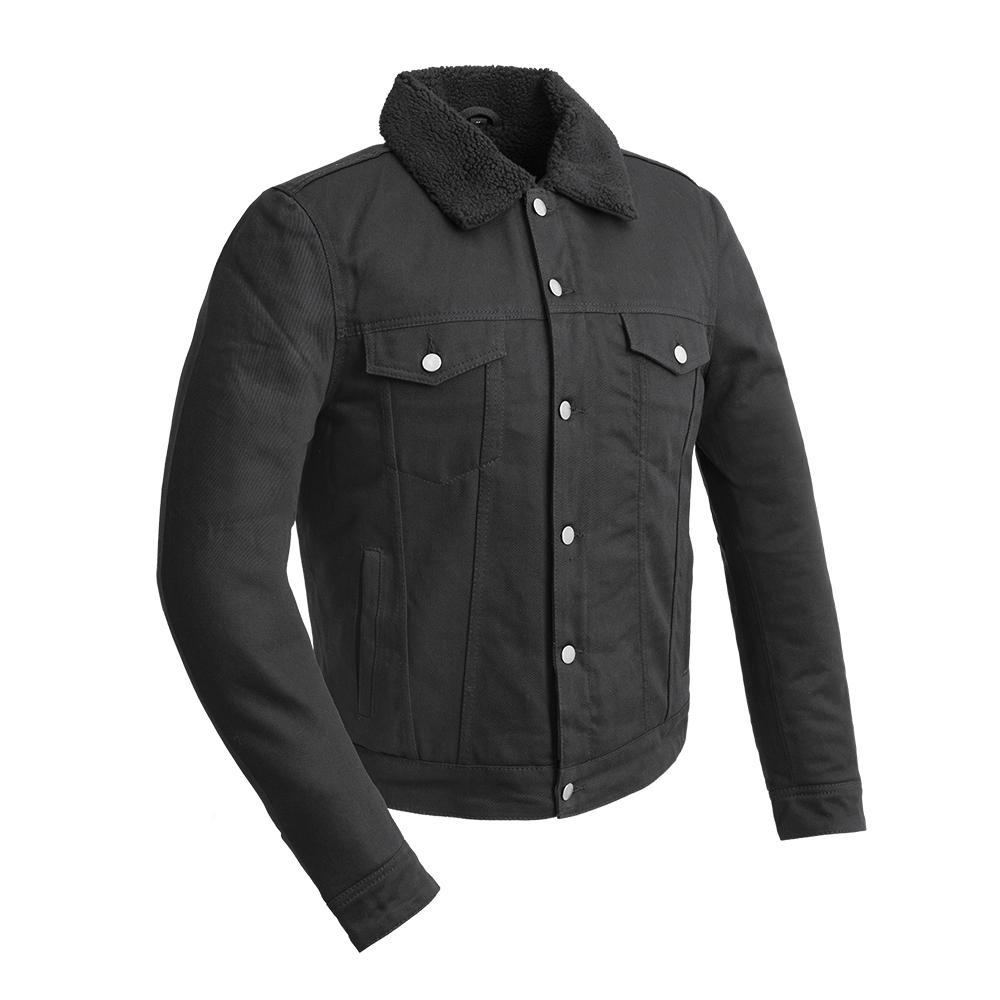 Cain - Men's Faux Shearling Twill Jacket Men's Jacket Best Leather Ny S Black 