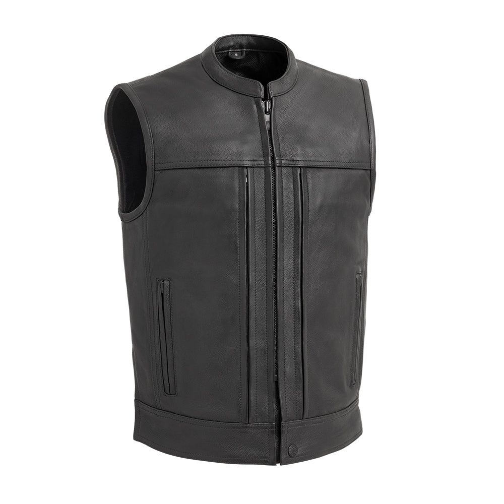 CANUCK - Motorcycle Leather Vest Men's Vest Best Leather Ny S Black 
