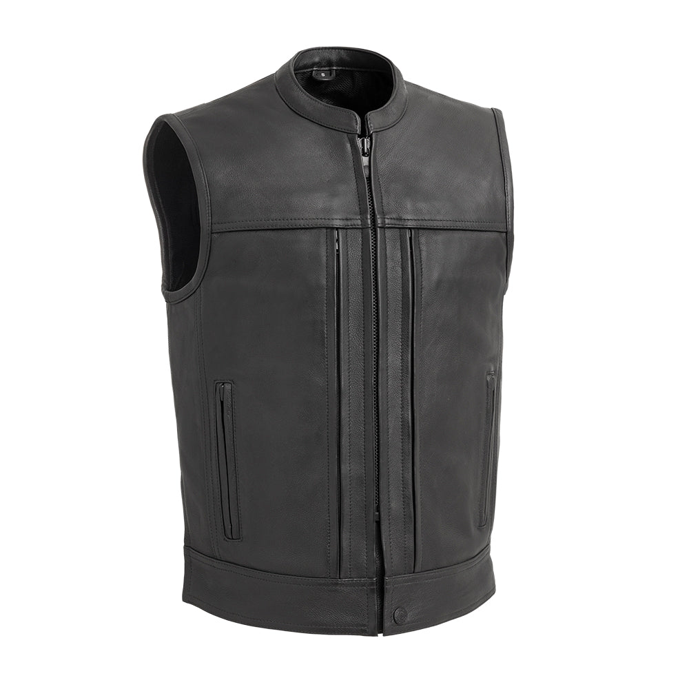 CANUCK - Motorcycle Leather Vest Men's Leather Vest Best Leather Ny Black S