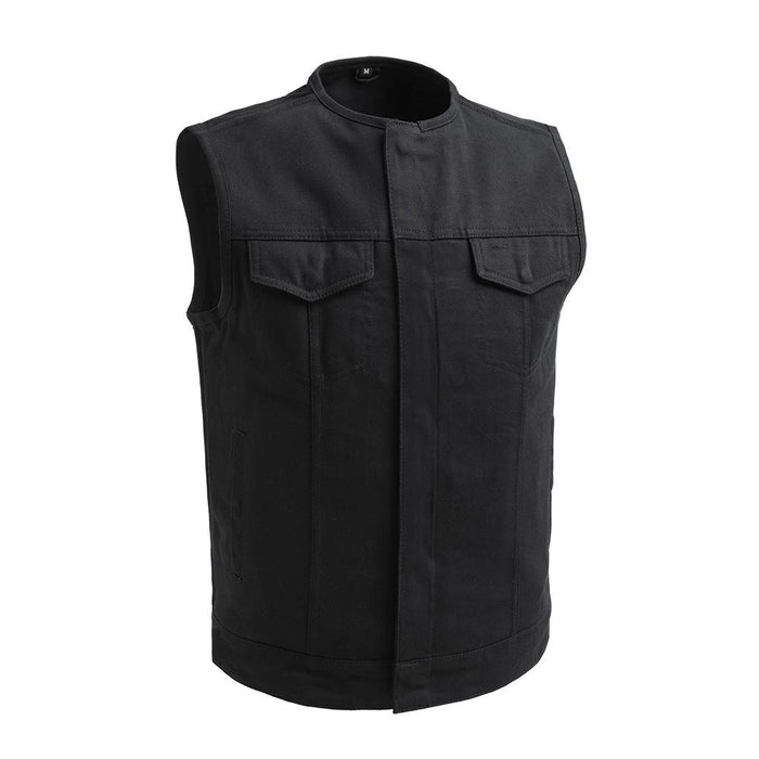 CAPTAIN - Motorcycle Twill Vest Men's Twill Vest Best Leather Ny