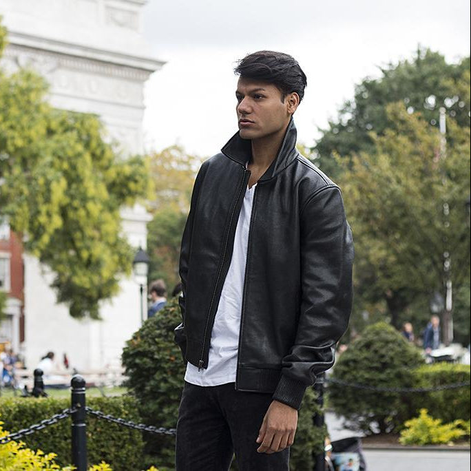 Castor - Men's Bomber Leather Jacket Men's Fashion Leather Jacket Best Leather Ny
