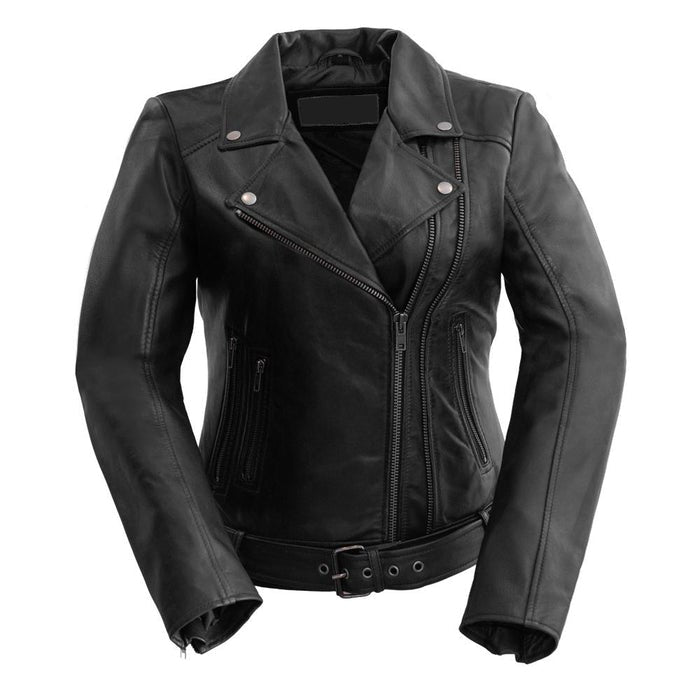 Chloe - Women's Fashion Lambskin Leather Jacket (Black)