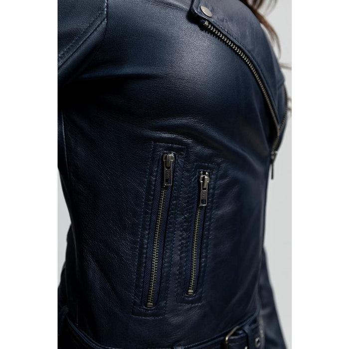 Chloe - Women's Fashion Lambskin Leather Jacket (Navy Blue) Women's Fashion Leather Jacket Best Leather Ny
