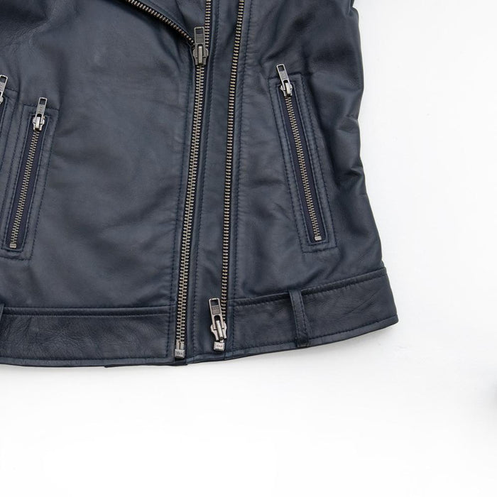 Chloe - Women's Fashion Lambskin Leather Jacket (Navy Blue) Women's Fashion Leather Jacket Best Leather Ny