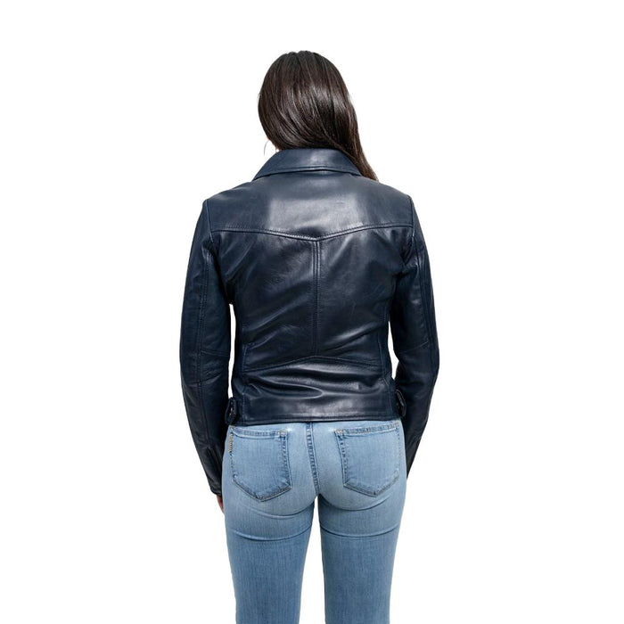 Chloe - Women's Fashion Lambskin Leather Jacket (Navy Blue) Women's Fashion Leather Jacket Best Leather Ny