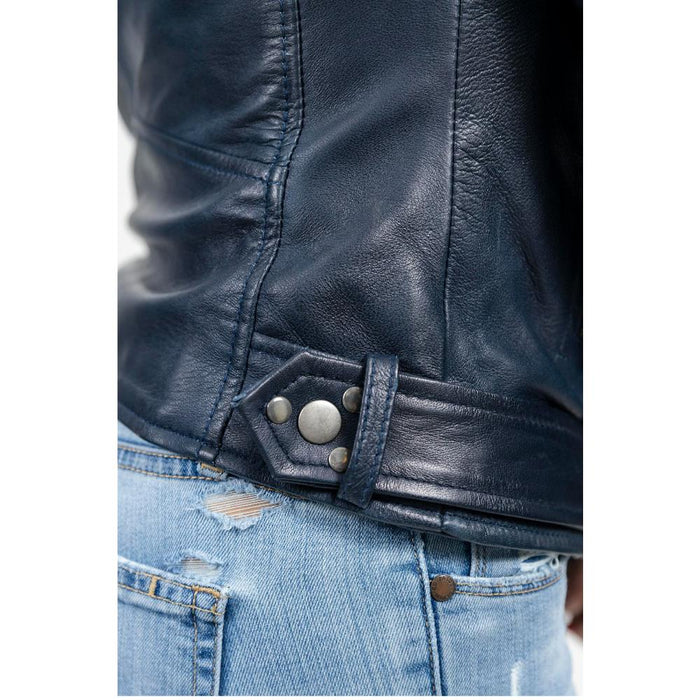 Chloe - Women's Fashion Lambskin Leather Jacket (Navy Blue) Women's Fashion Leather Jacket Best Leather Ny