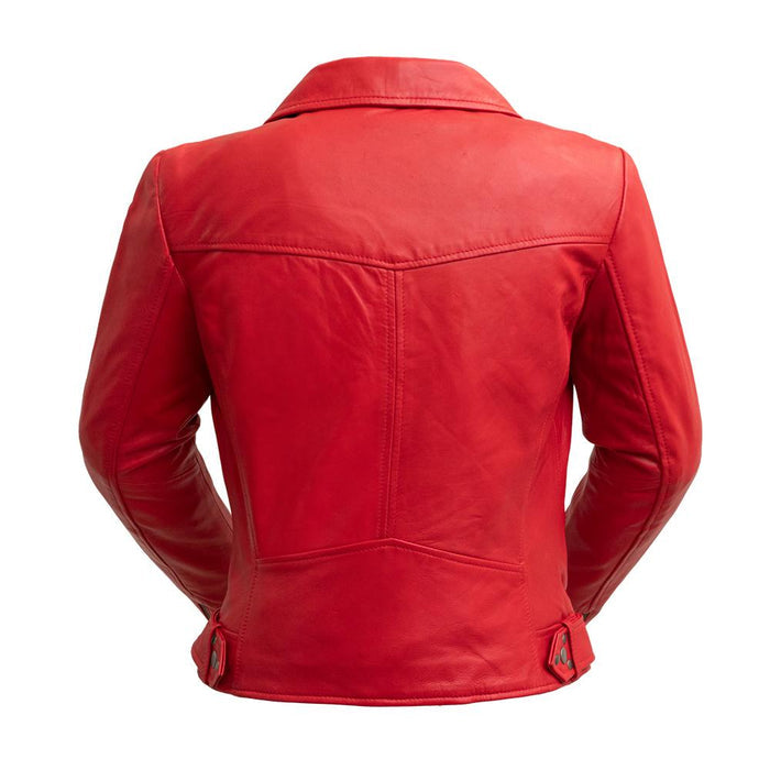 Chloe - Women's Fashion Lambskin Leather Jacket (Red Fire)