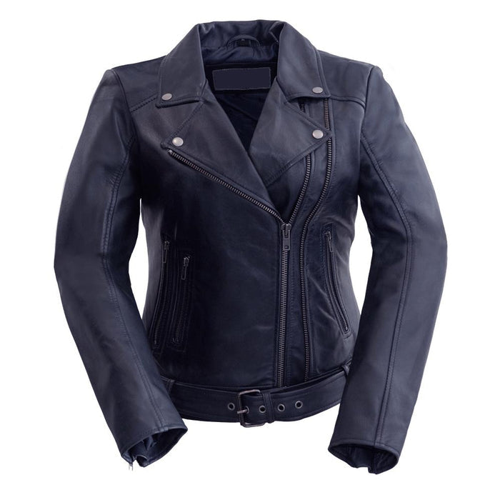Chloe - Women's Fashion Lambskin Leather Jacket (Violet)
