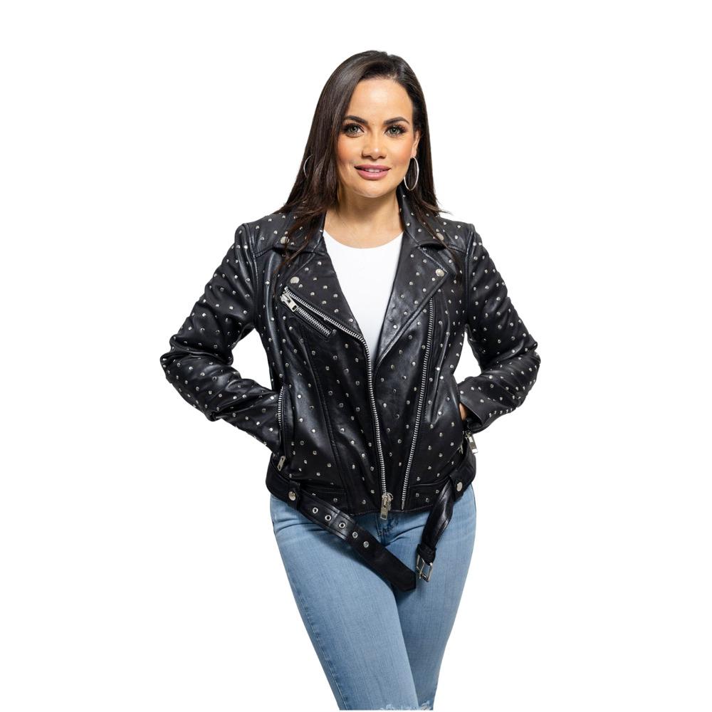 Claudia - Women's Fashion Leather Jacket (Black)