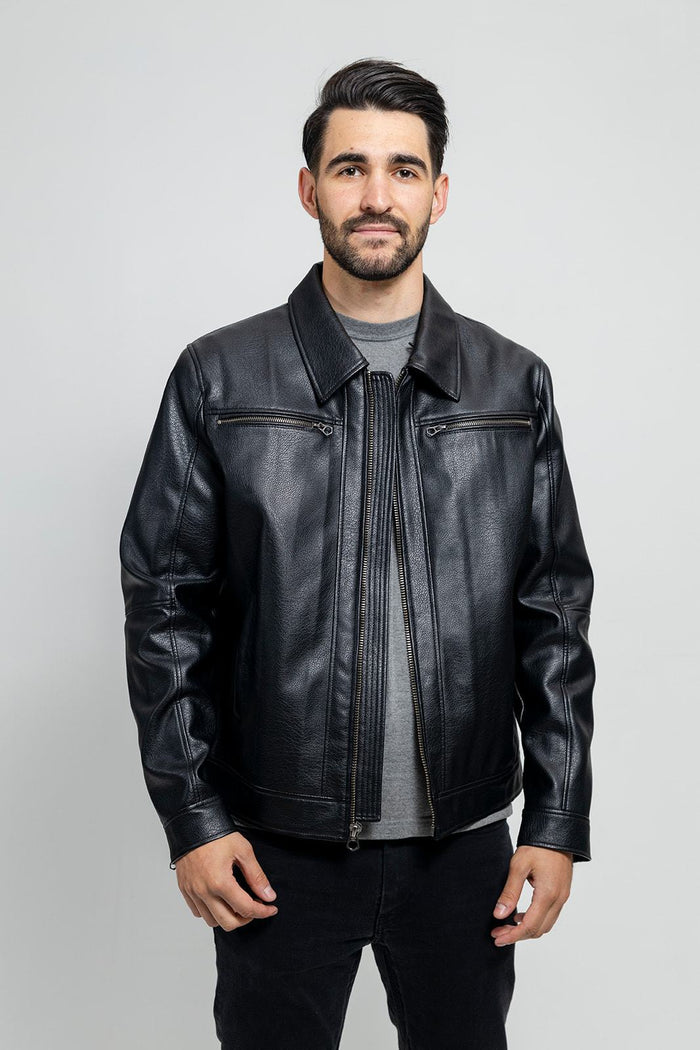 Conner - Men's Vegan Faux Leather Jacket Men's Vegan Jacket Best Leather Ny Black S
