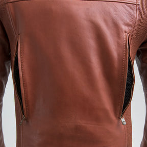 CRUSADER Motorcycle Leather Jacket (Brown)