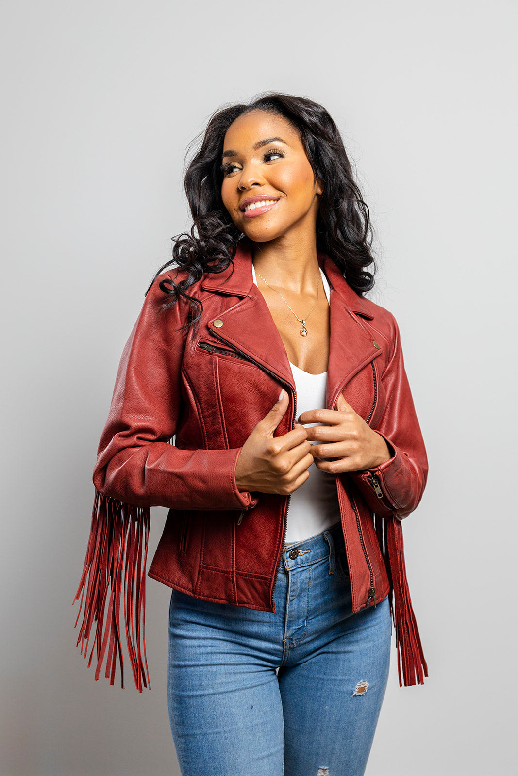 Daisy - Women's Fashion Leather Jacket (Oxblood) Women's Fashion Leather Jacket Best Leather Ny