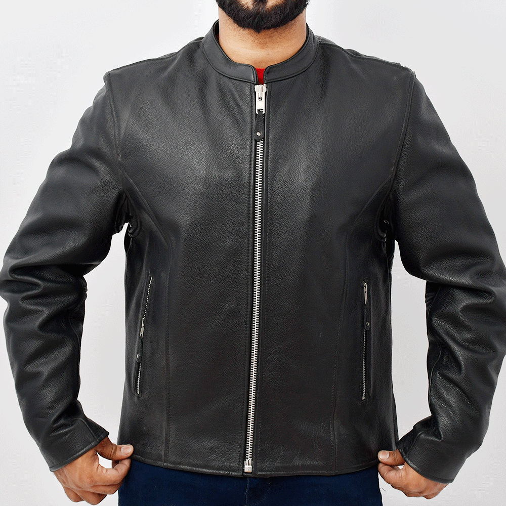 DAREDEVIL Café Style Men's Leather Motorcycle Jacket Men's Motorcycle Jacket Best Leather Ny