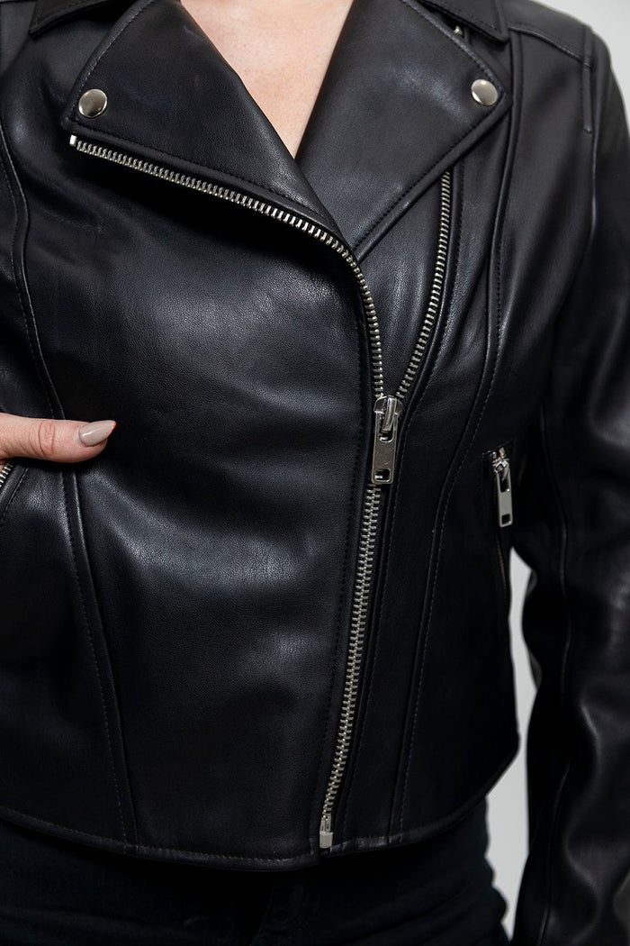 Demi - Women's Vegan Faux Leather Jacket Women's Vegan Jacket Best Leather Ny
