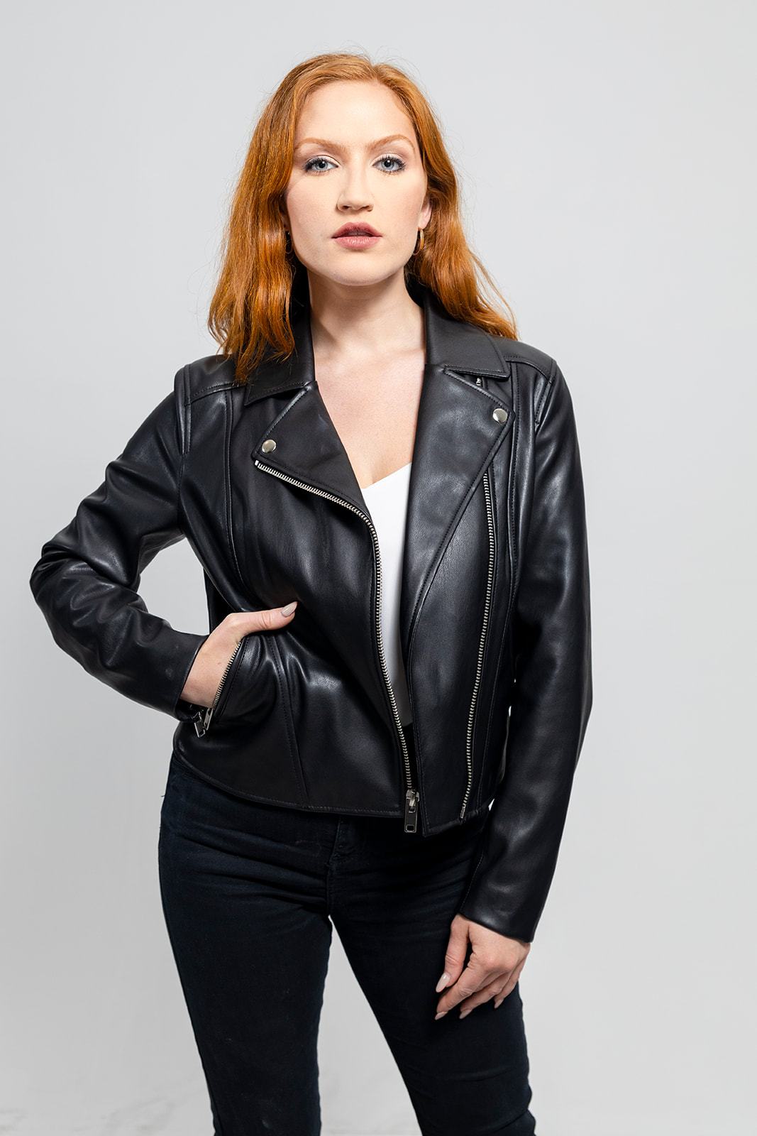 Demi - Women's Vegan Faux Leather Jacket Women's Vegan Jacket Best Leather Ny Black XS