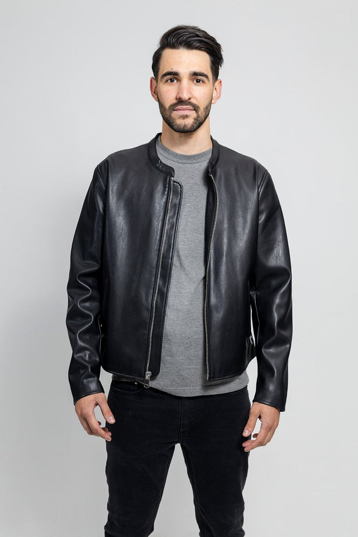 Dillon - Men's Vegan Faux Leather Jacket Men's Vegan Jacket Best Leather Ny Black S