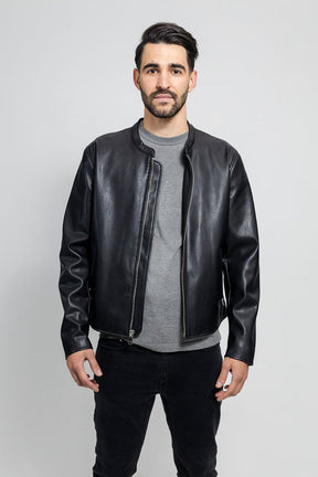 Dillon - Men's Vegan Faux Leather Jacket Jacket Best Leather Ny S Black 