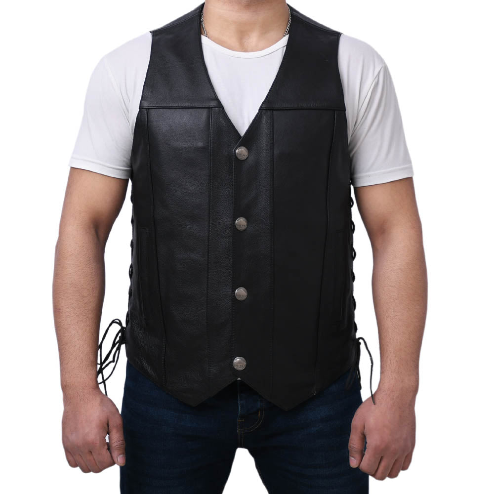 DOE - Motorcycle Leather Vest Men's Vest Best Leather Ny   