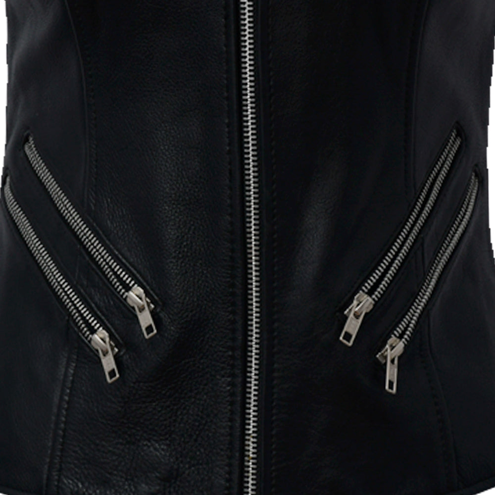FAIR RACER Motorcycle Leather Vest Women's Leather Vest Best Leather Ny