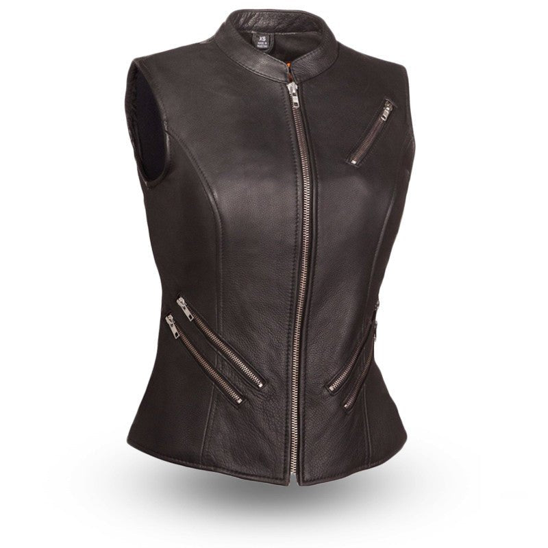FAIR RACER Motorcycle Leather Vest Women's Leather Vest Best Leather Ny