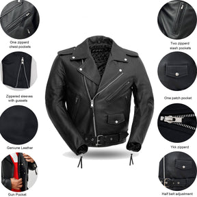 FANDOM Motorcycle Leather Jacket Men's Jacket Best Leather Ny   