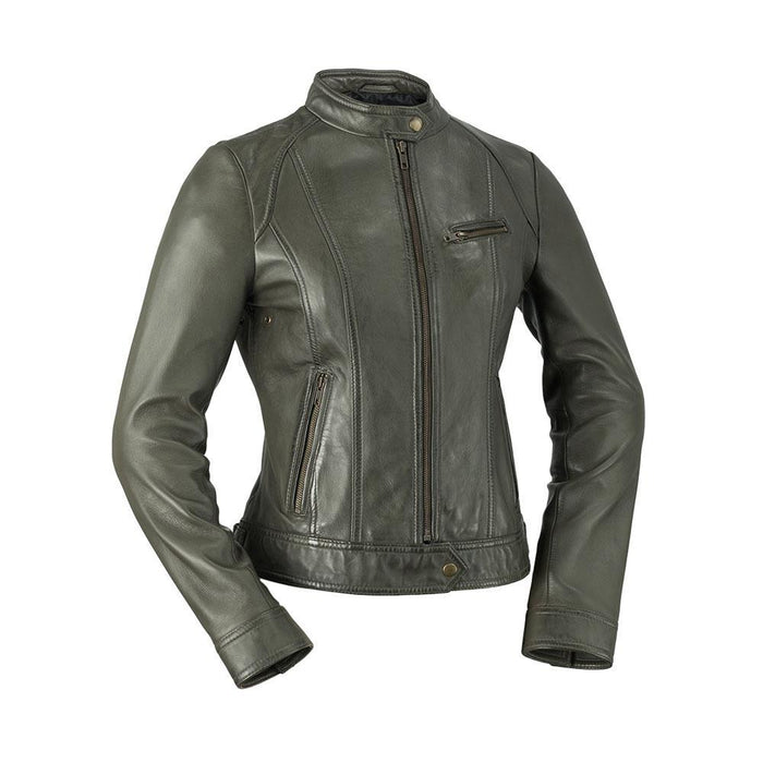 Favorite - Women's Fashion Leather Jacket (Army Green) Jacket Best Leather Ny Army Green XS 