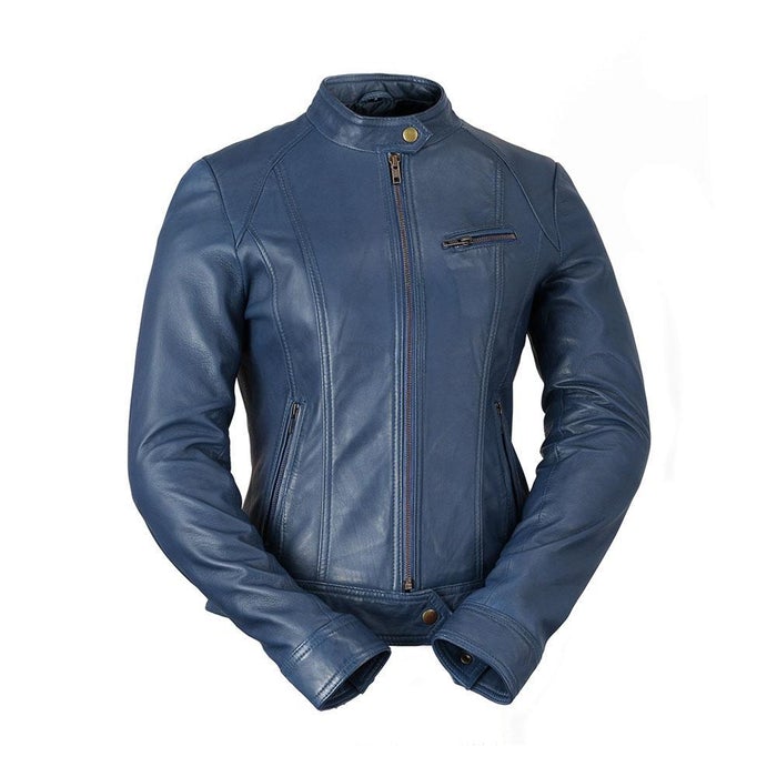 Favorite - Women's Fashion Leather Jacket (Blue) Women's Fashion Leather Jacket Best Leather Ny XS Blue