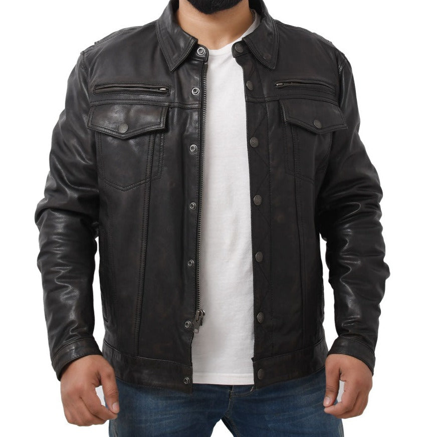 FIGHT CLUB Motorcycle Leather Jacket Men's Jacket Best Leather Ny   