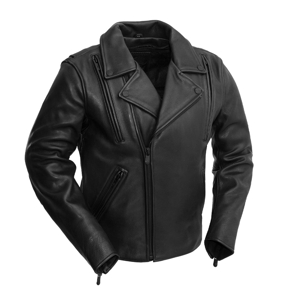 GAMER Motorcycle Leather Jacket Men's Jacket Best Leather Ny XS Black 