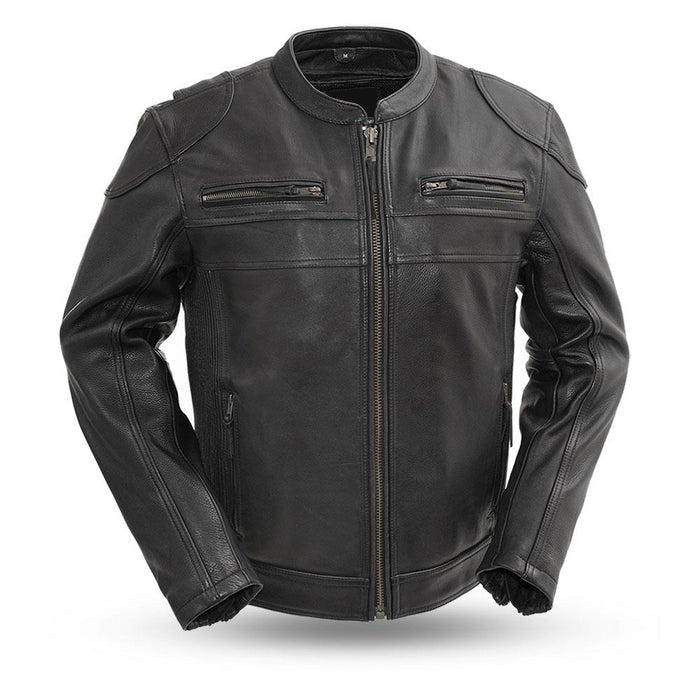 HACKER Motorcycle Leather Jacket Men's Jacket Best Leather Ny S Black 