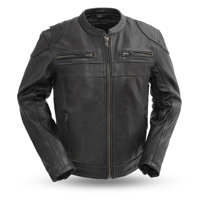 HACKER Men's Leather Motorcycle Jacket Men's Motorcycle Jacket Best Leather Ny Black S
