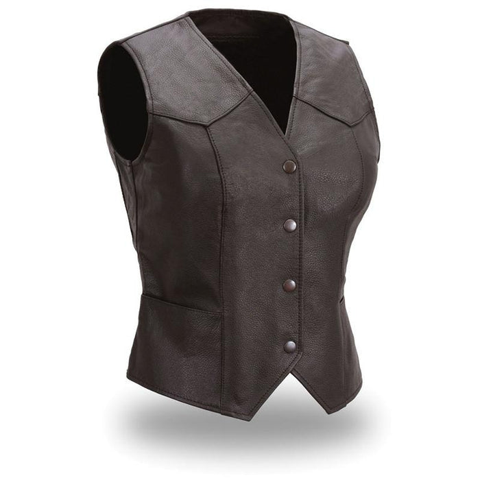 HONEY WARRIOR Motorcycle Leather Vest Women's Leather Vest Best Leather Ny Black XS