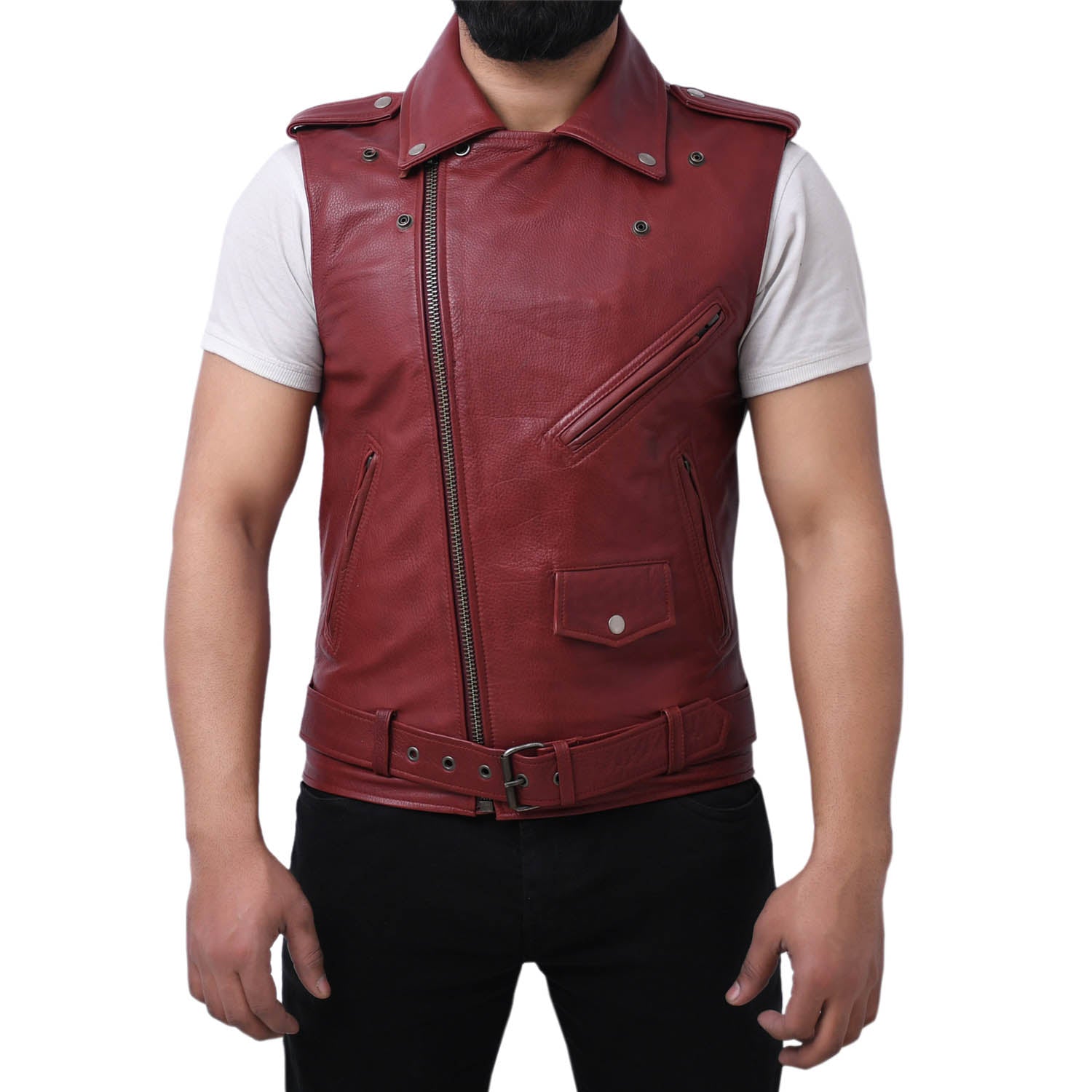 ICONIC - Motorcycle Leather Vest Men's Leather Vest Best Leather Ny   
