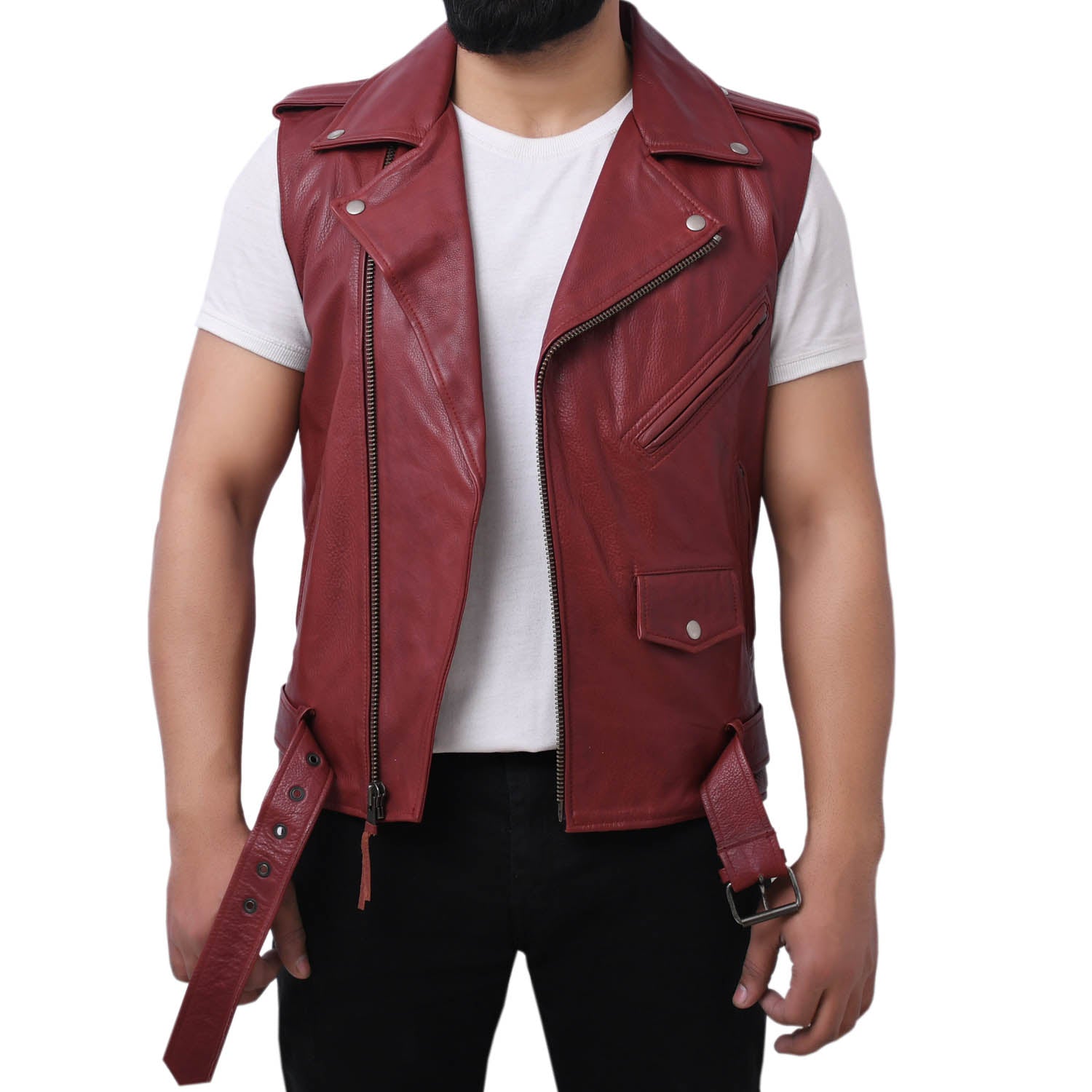 ICONIC - Motorcycle Leather Vest Men's Leather Vest Best Leather Ny