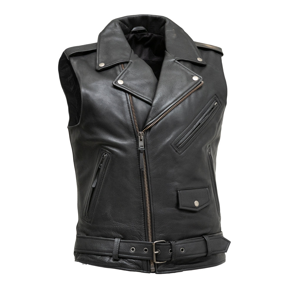 IMPERIAL - Motorcycle Leather Vest Men's Leather Vest Best Leather Ny XS Black 
