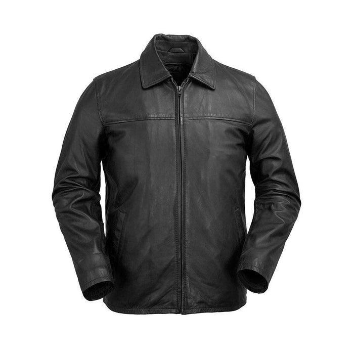 Indiana - Men's Casual Fashion Leather Jacket (Black)