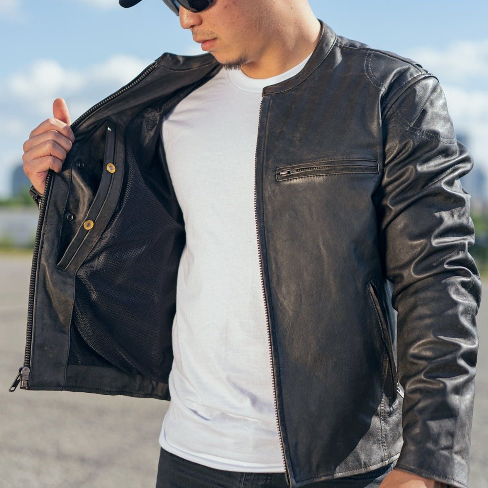 Mad Max - Men's Leather Motorcycle Jacket (Antique Brown) Men's Motorcycle Jacket Best Leather Ny