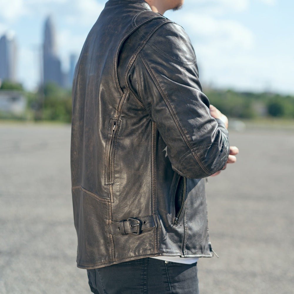 Mad Max - Men's Leather Motorcycle Jacket (Antique Brown) Men's Motorcycle Jacket Best Leather Ny
