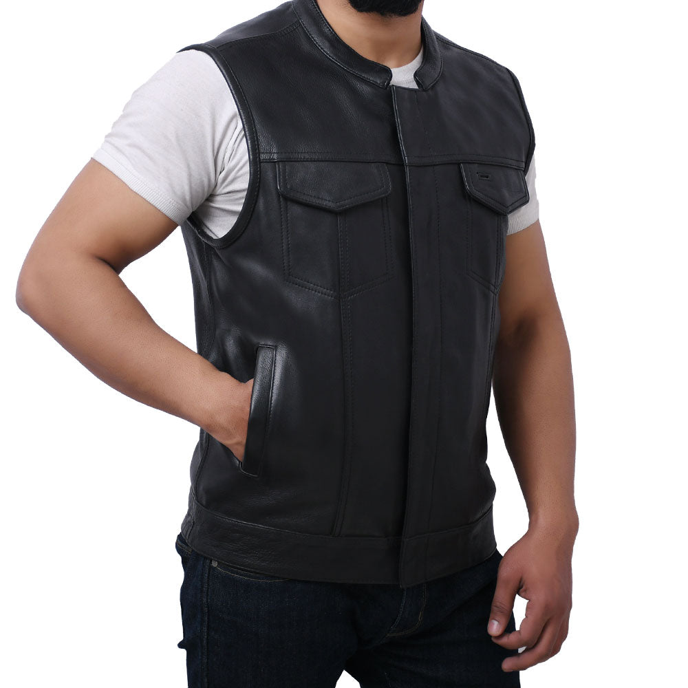 JETT - Motorcycle Leather Vest Men's Vest Best Leather Ny   