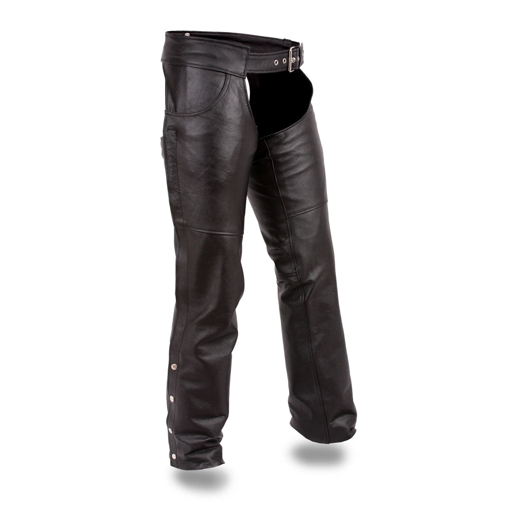 JUNO PANTS Motorcycle Leather Chaps Chaps Best Leather Ny 3XS Black 