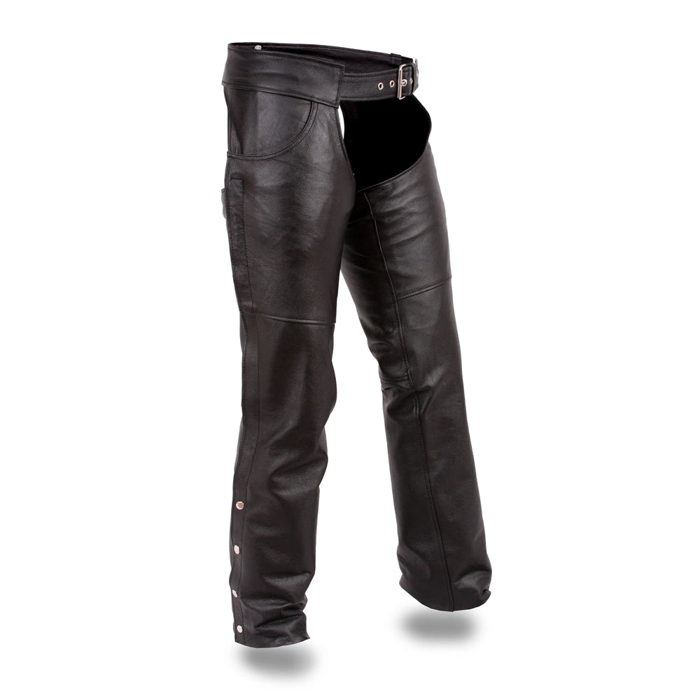 JUNO PANTS Motorcycle Leather Chaps Leather Chaps Best Leather Ny Black 3XS