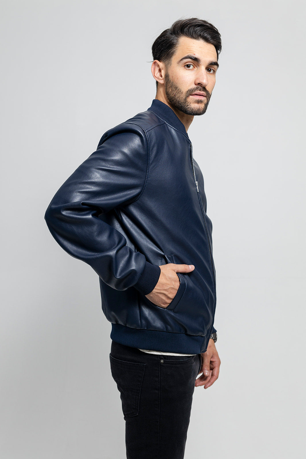 Justin - Men's Vegan Faux Leather Jacket Men's Vegan Jacket Best Leather Ny