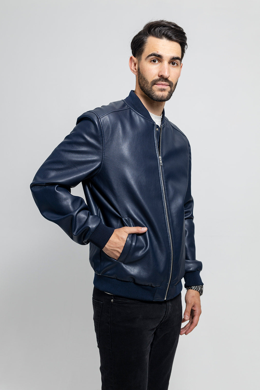 Justin - Men's Vegan Faux Leather Jacket Men's Vegan Jacket Best Leather Ny
