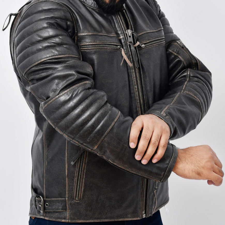 Kings - Men's Motorcycle Leather Jacket (Brown) Men's Motorcycle Jacket Best Leather Ny