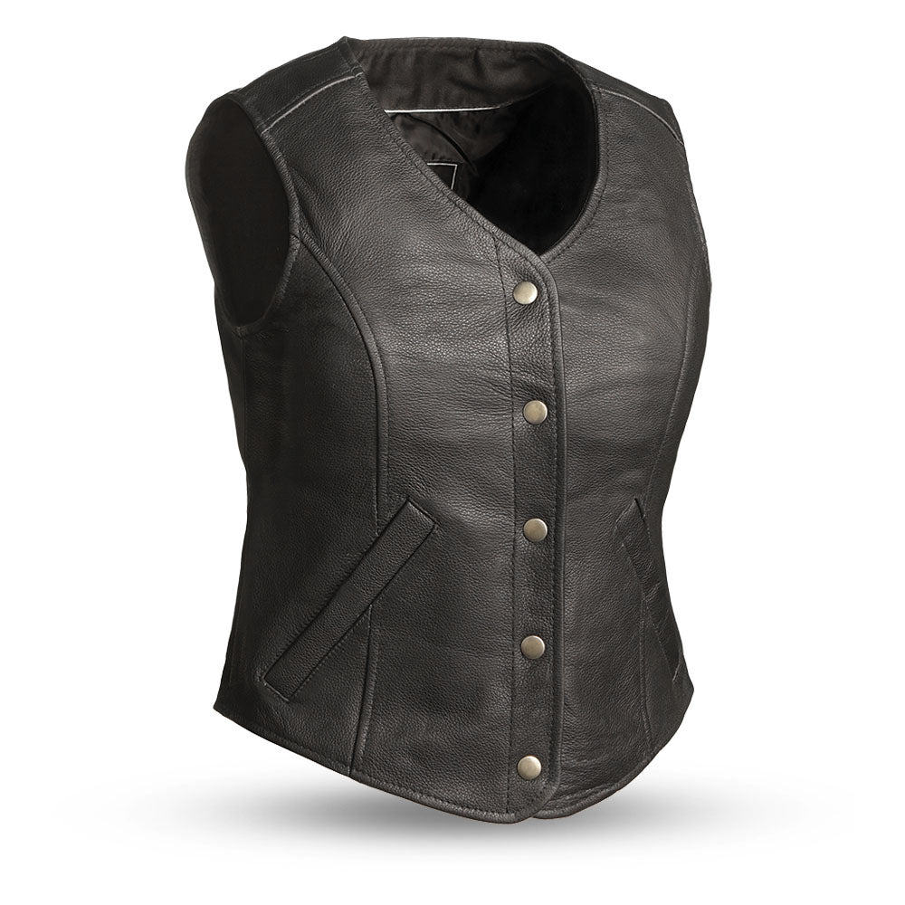 LISSY Motorcycle Leather Vest Women's Vest Best Leather Ny XS  