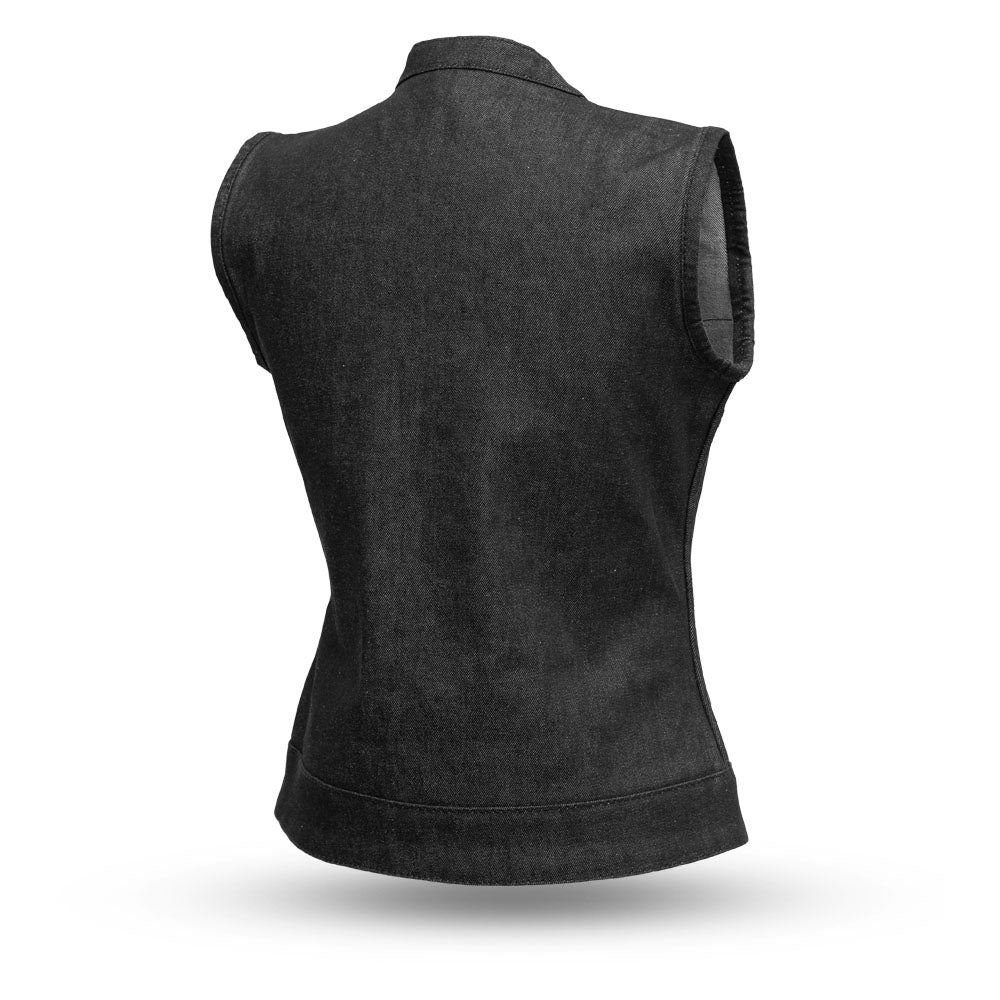 QUICK WOMEN Motorcycle Denim Vest Women's Denim Vest Best Leather Ny