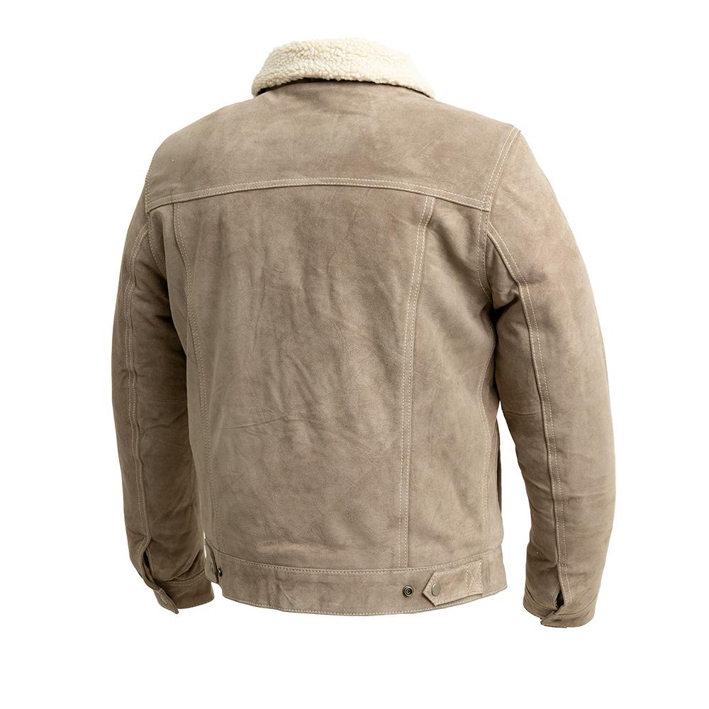 Luke - Men's Shearling Cow Suede Jacket (Taupe) Men's Fashion Leather Jacket Best Leather Ny